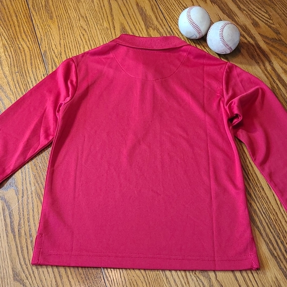 Chaps Red Long Sleeve Polo Shirt - Boy's Small - Like New - Picture 6 of 6